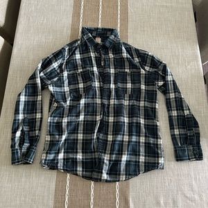 Blue green plaid long sleeve